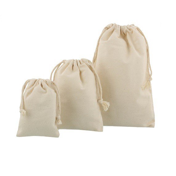 Small cotton drawstring bags