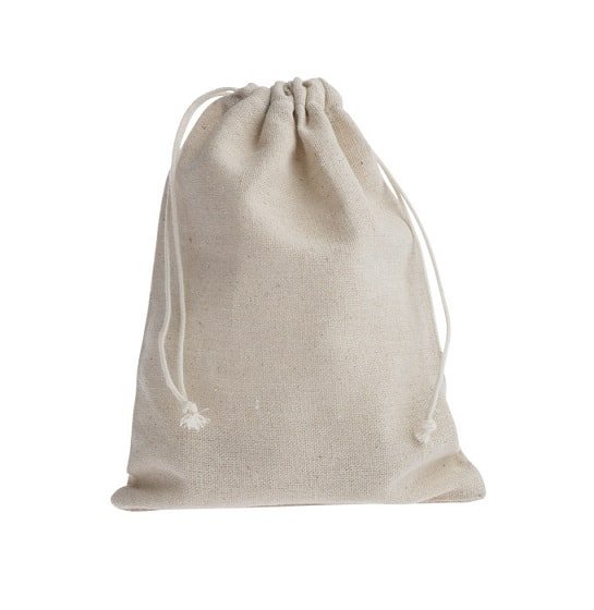mini linen drawstring bag