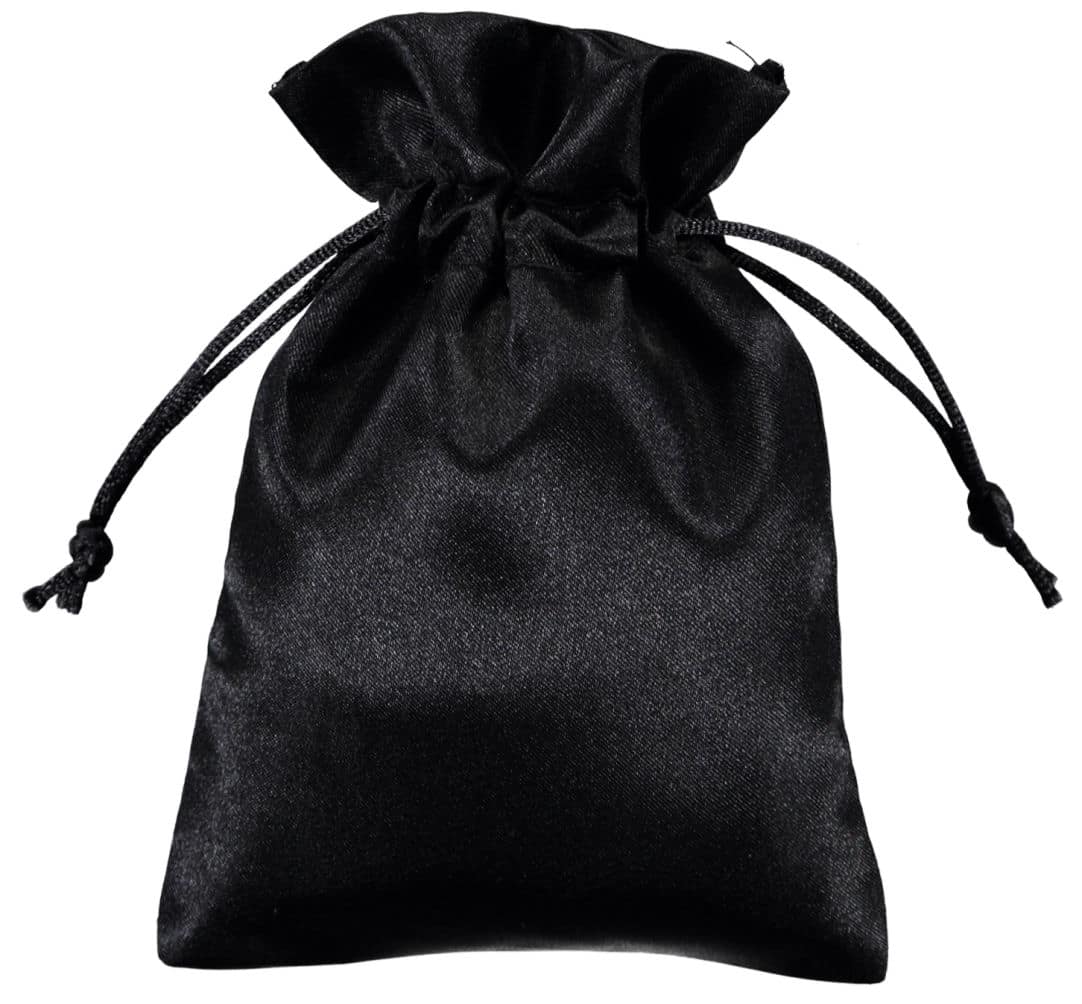 satin drawstring bags black 10x15cm