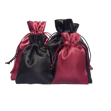satin pouches black and wine red