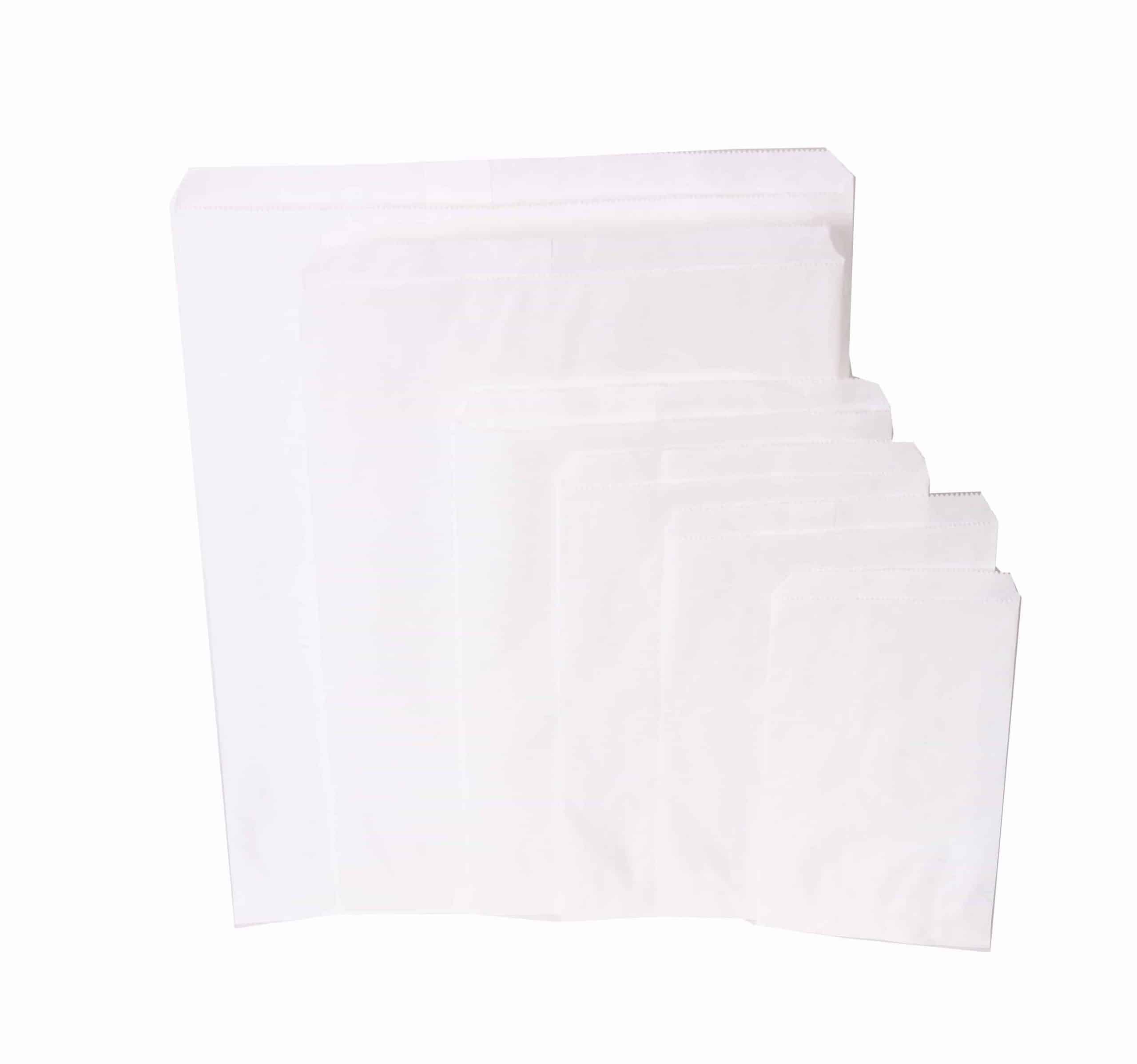 white paper bags, different sizes